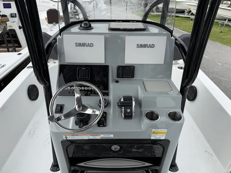 Slide: The Image of Helm console of Sea Pro 250 Bay TABS-350HP boat, year 2026. - 6