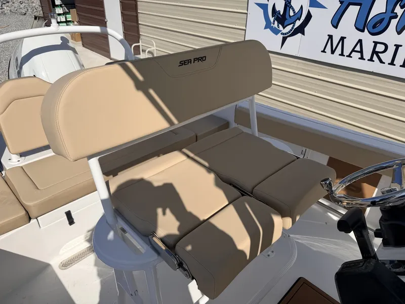Slide: The Image of Interior of 2026 Sea Pro 225FLX Sandbar with beige seating. - 5