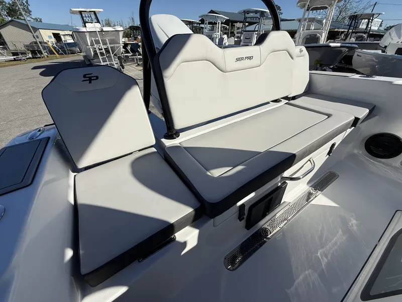 Slide: The Image of Interior of 2026 Sea Pro 245FLX with comfortable seating. - 12