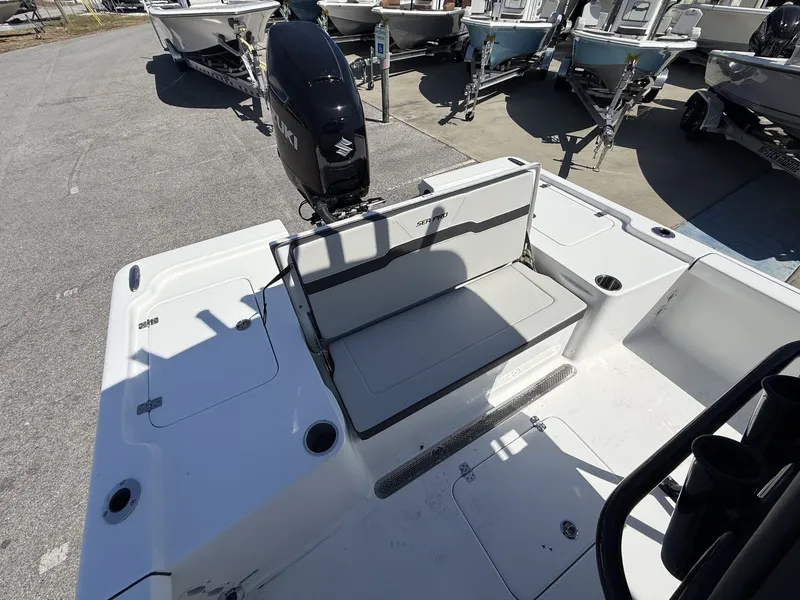 Slide: The Image of 2026 Sea Pro 250 Bay boat with Suzuki outboard motor. - 12