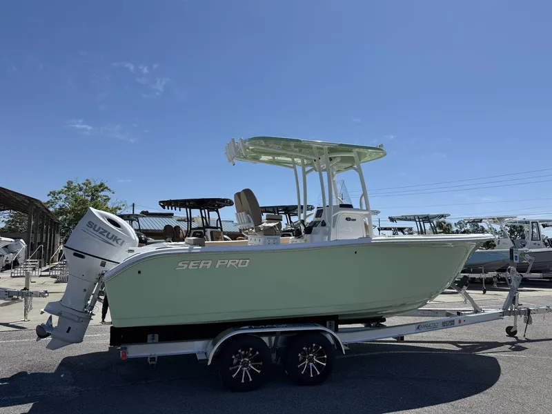 Slide: The Image of 2026 Sea Pro 222 Center Console boat on trailer. - 6