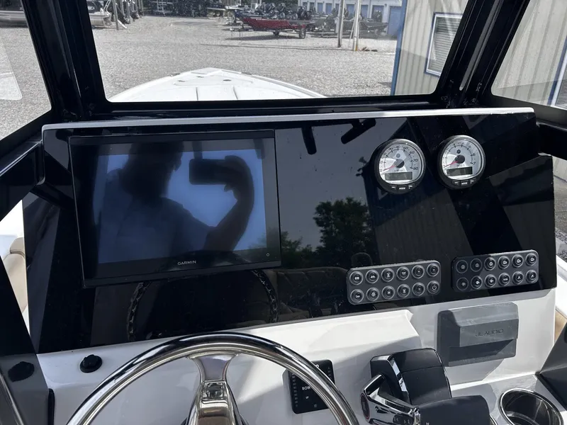 Slide: The Image of Dashboard of Blazer Bay 2440 boat, model year 2026. - 6