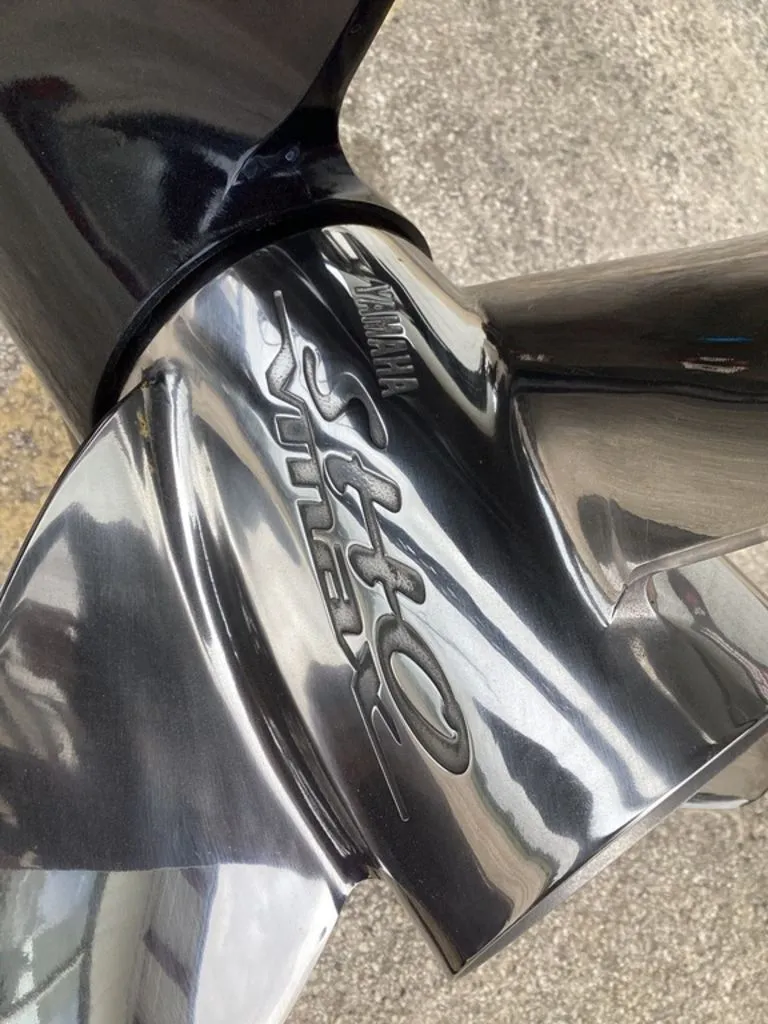 Slide: The Image of Close-up of a Yamaha Skeeter ZXE21 propeller, year 2026. - 4