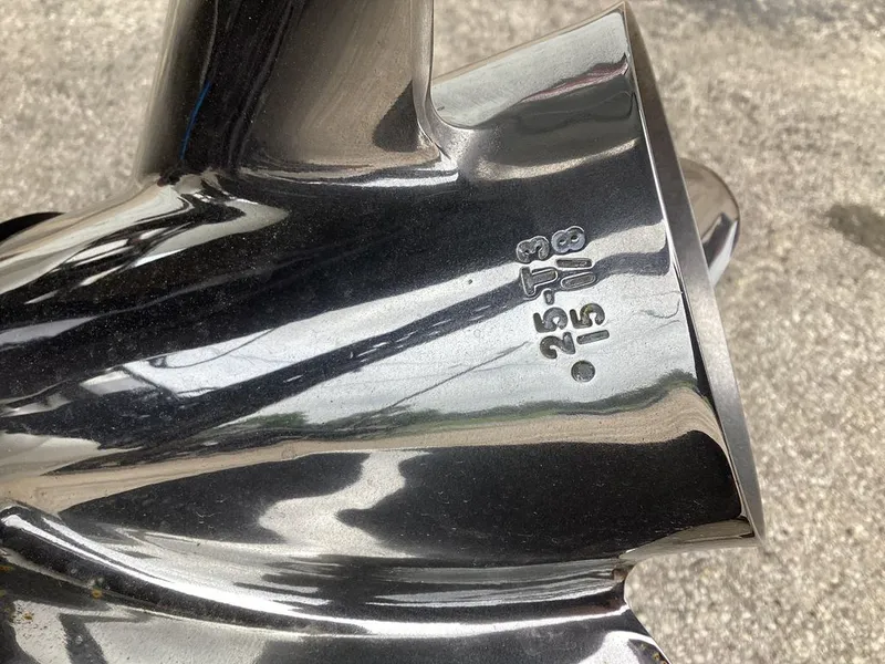 Slide: The Image of Close-up of a shiny propeller with engraving, Skeeter ZXE21 2026. - 5