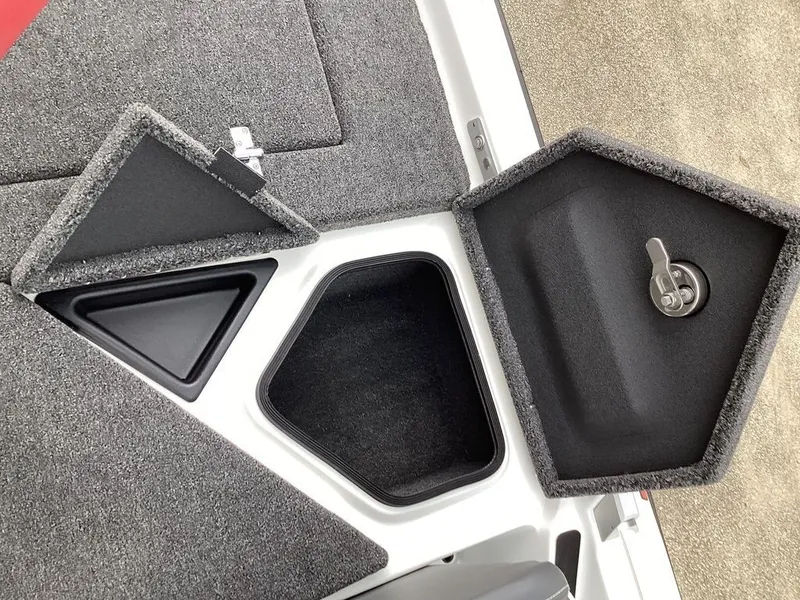 Slide: The Image of Bass Cat Cougar FTD SP 2026 carpeted storage compartments. - 30