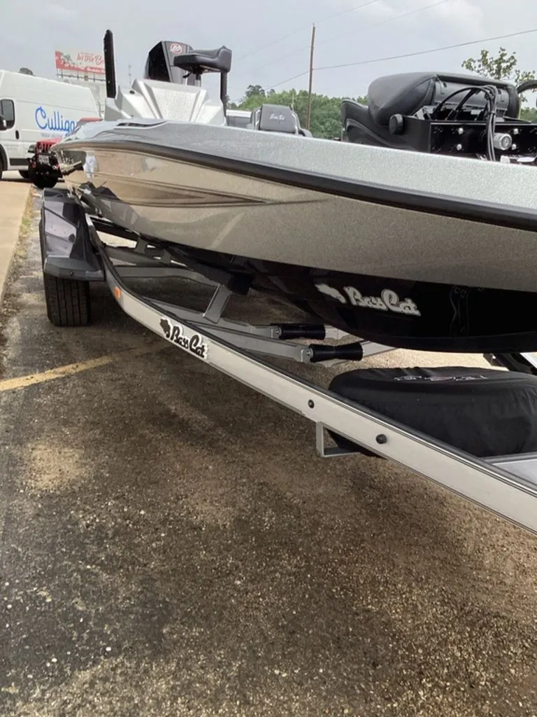 Slide: The Image of 2026 Bass Cat Cougar FTD SP boat on trailer. - 20