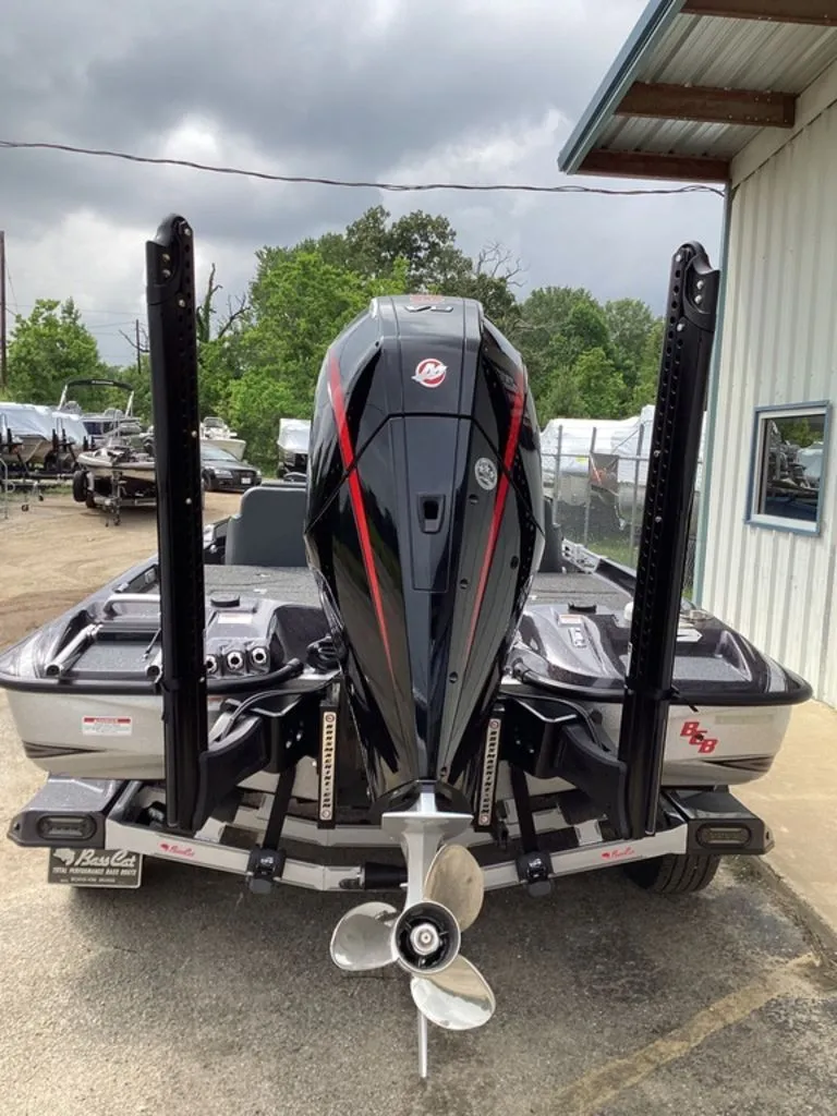Slide: The Image of 2026 Bass Cat Cougar FTD SP boat with outboard motor. - 3