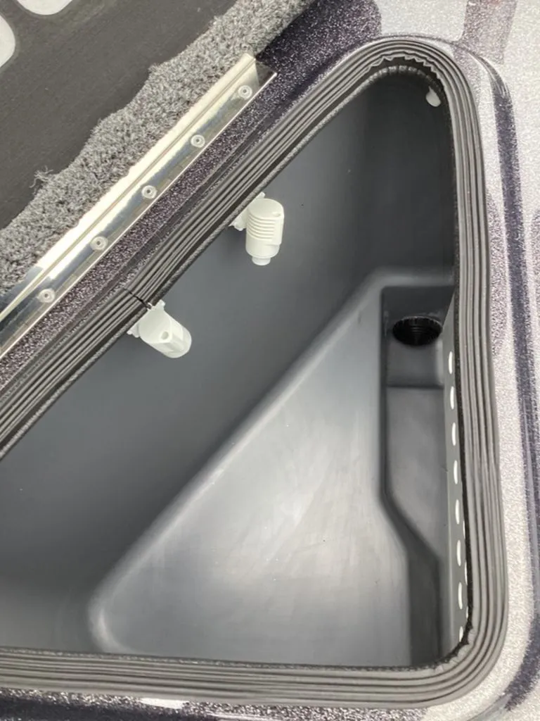 Slide: The Image of Interior view of 2026 Bass Cat Cougar FTD SP storage compartment. - 36