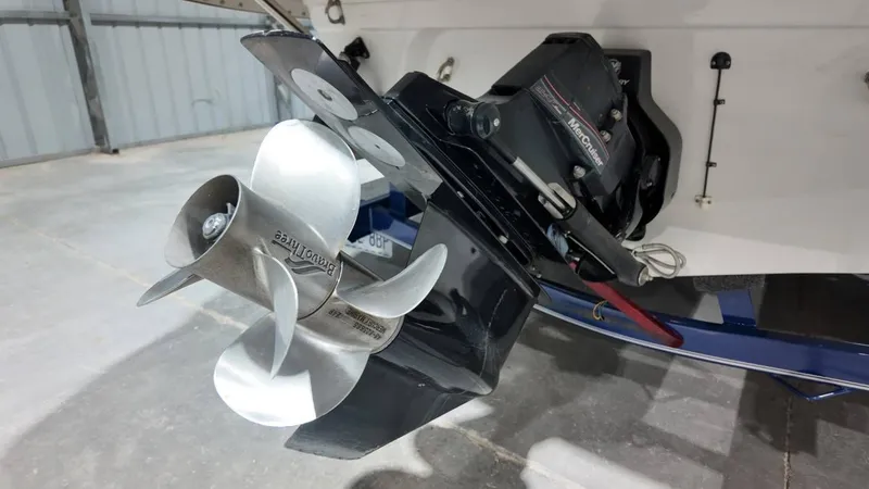 Slide: The Image of 2007 Crownline 240 LS boat motor and propeller close-up. - 6