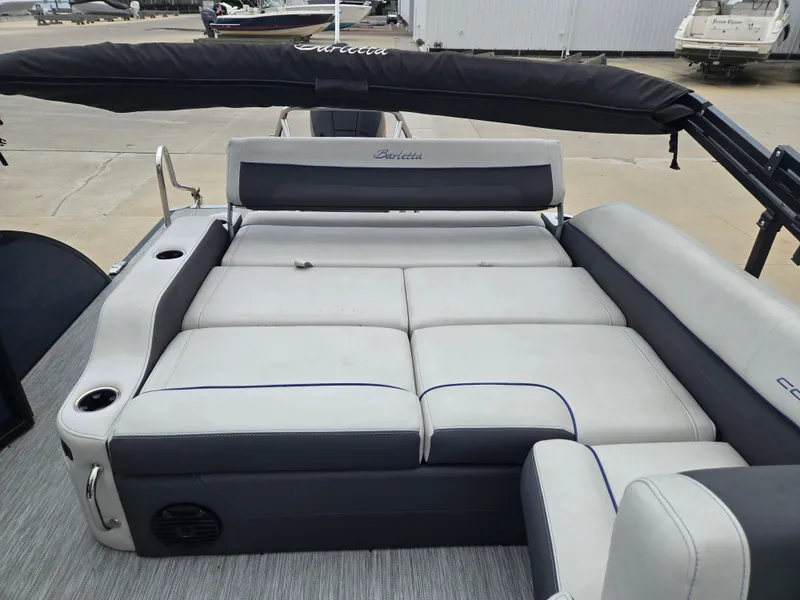 Slide: The Image of 2021 Barletta 23U CORSA with luxurious deck lounging area. - 6
