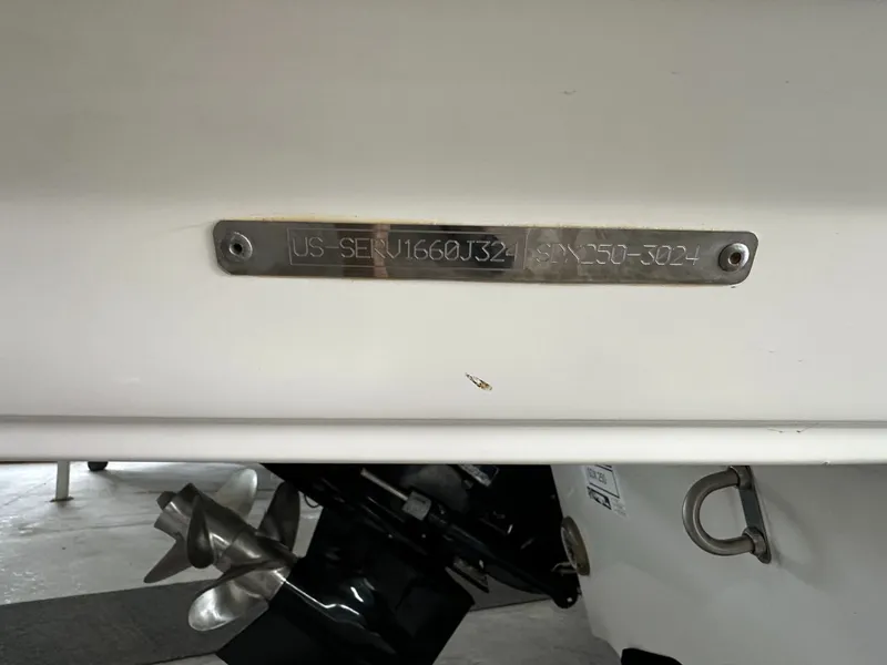 Slide: The Image of 2024 Sea Ray SDX 250 serial number and propeller view. - 4
