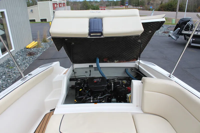 Slide: The Image of 2005 Chris-Craft Launch 22 engine compartment with open hatch. - 18