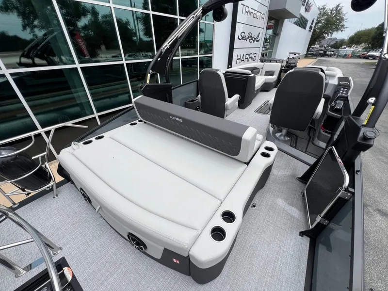 Slide: The Image of Interior of the 2026 Harris Sunliner 250 pontoon boat. - 26