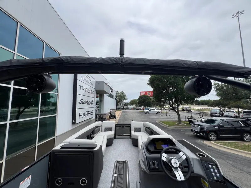 Slide: The Image of Interior view of the 2026 Harris Sunliner 250 pontoon boat. - 31