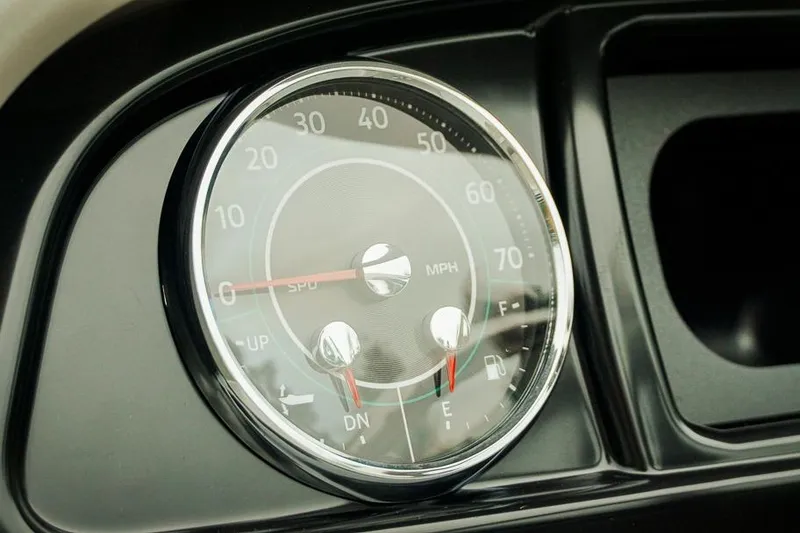 Slide: The Image of Close-up of Dockside 20DQ 2026 speedometer showing 0 MPH. - 18