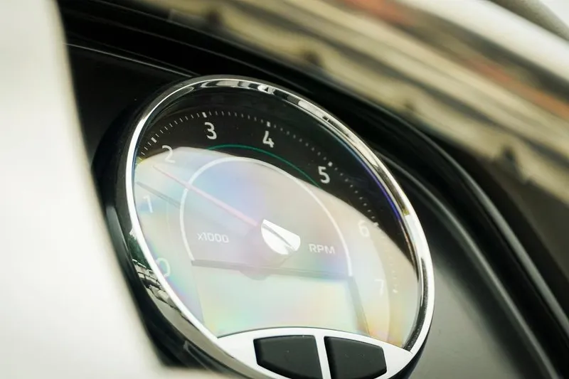 Slide: The Image of Close-up of Dockside 20DQ 2026 tachometer displaying RPM gauge. - 19