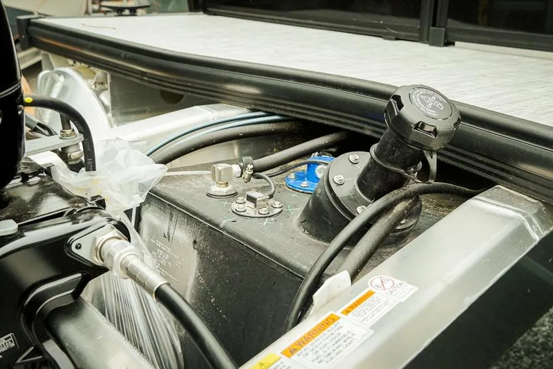 Slide: The Image of Fuel system of 2026 Dockside 20DQ boat, showcasing engine components and connections. - 31