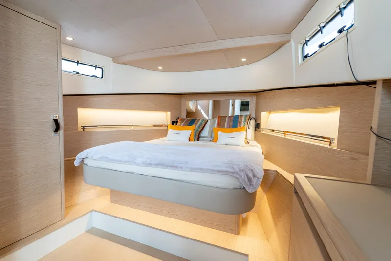 Slide: The Image of Luxurious interior cabin of 2025 Solaris Power 44 Open yacht with modern design. - 41