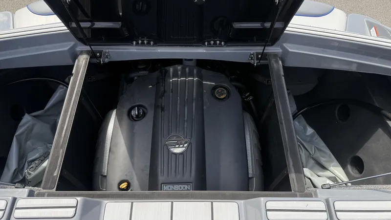 Slide: The Image of Engine compartment of 2020 Malibu Wakesetter 23 MXZ with Monsoon engine. - 22