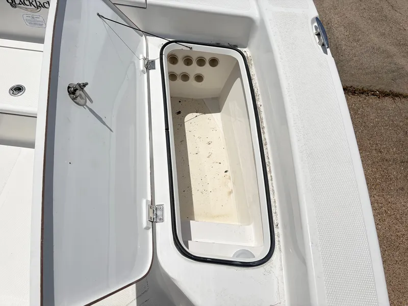 Slide: The Image of Open storage compartment of a 2011 BlackJack 224 boat. - 12