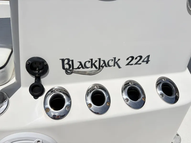 Slide: The Image of Close-up of BlackJack 224 boat model from 2011. - 17