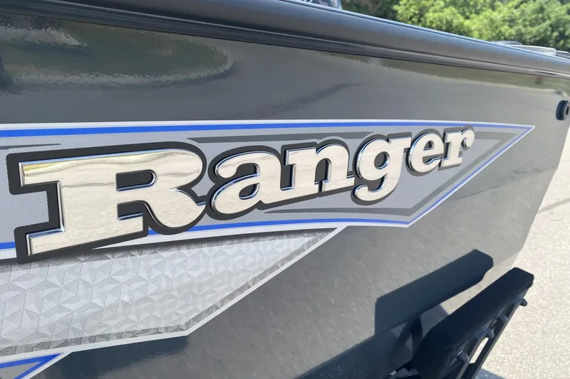 Slide: The Image of 2026 Ranger VX1788 WT boat logo on sleek exterior design. - 1