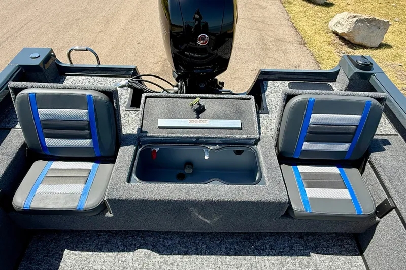 Slide: The Image of 2026 Ranger VS1782SC Reata boat interior with seating and storage compartments. - 13