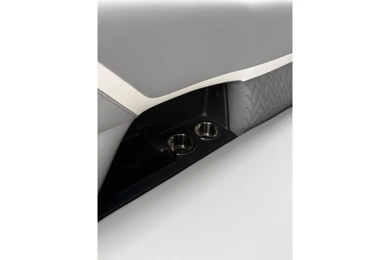 Slide: The Image of 2026 Crest Caribbean 250 SLRC interior with cup holders and stylish upholstery. - 7