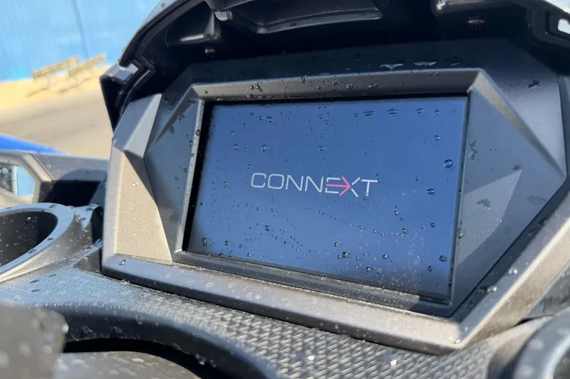 Slide: The Image of 2024 Yamaha WaveRunner FX SVHO dashboard with Connext display, water droplets visible. - 3