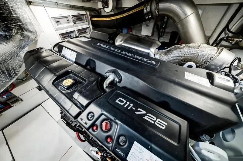 Slide: The Image of Engine room of 2024 Galeon 500 Fly with Volvo Penta D11-725 engine. - 56