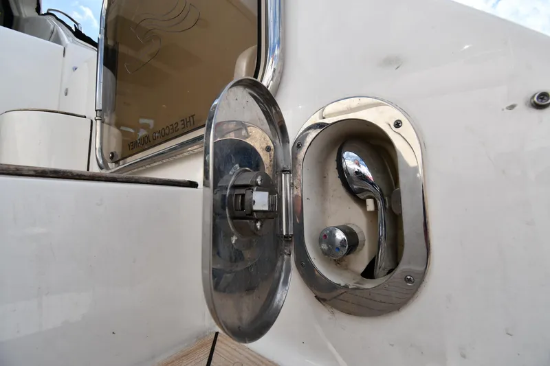 Slide: The Image of 2013 Sea Ray Sundancer 540 yacht shower compartment with chrome fixtures. - 22