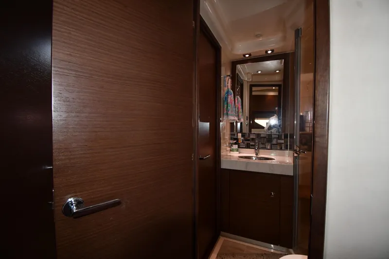 Slide: The Image of Luxurious bathroom interior of 2013 Sea Ray Sundancer 540 yacht with modern fixtures. - 34