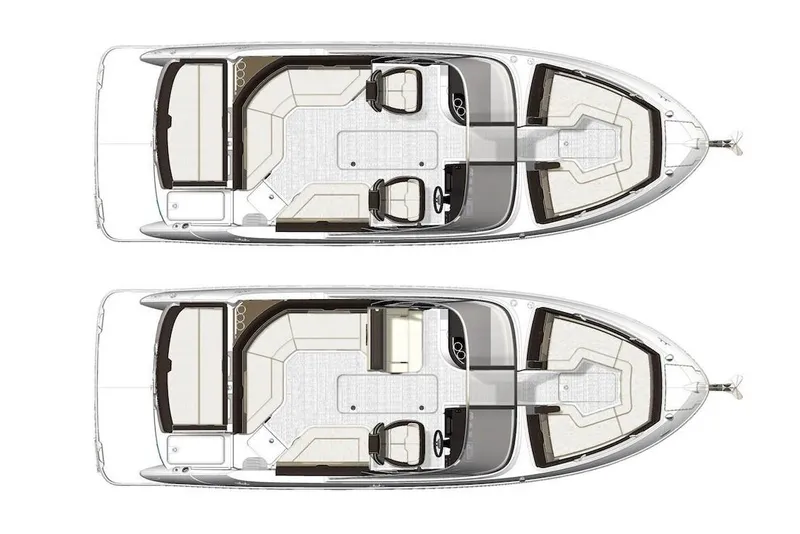 Slide: The Image of Manufacturer Provided Image: Top-down view of 2019 Sea Ray SLX 250 boat layout. - 16