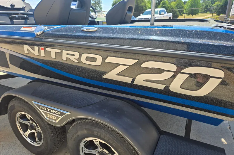 Slide: The Image of 2023 Nitro Z20 Pro boat with sleek design and bold branding. - 13