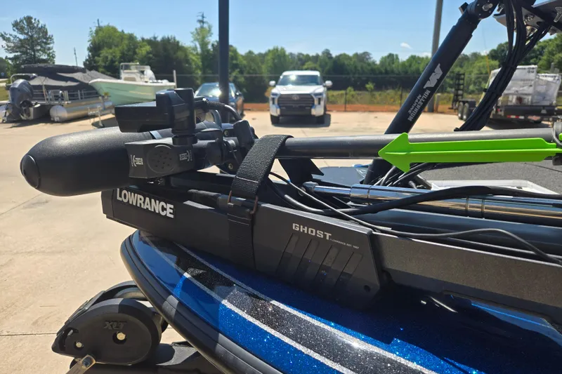 Slide: The Image of Close-up of a 2023 Nitro Z20 Pro boat with Lowrance Ghost trolling motor. - 20
