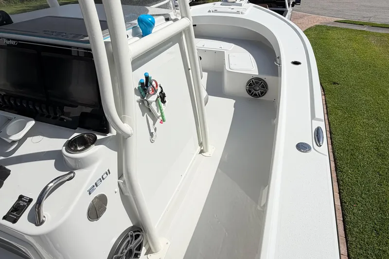Slide: The Image of 2022 Parker 2801 Center Console boat interior, featuring sleek design and modern amenities. - 11