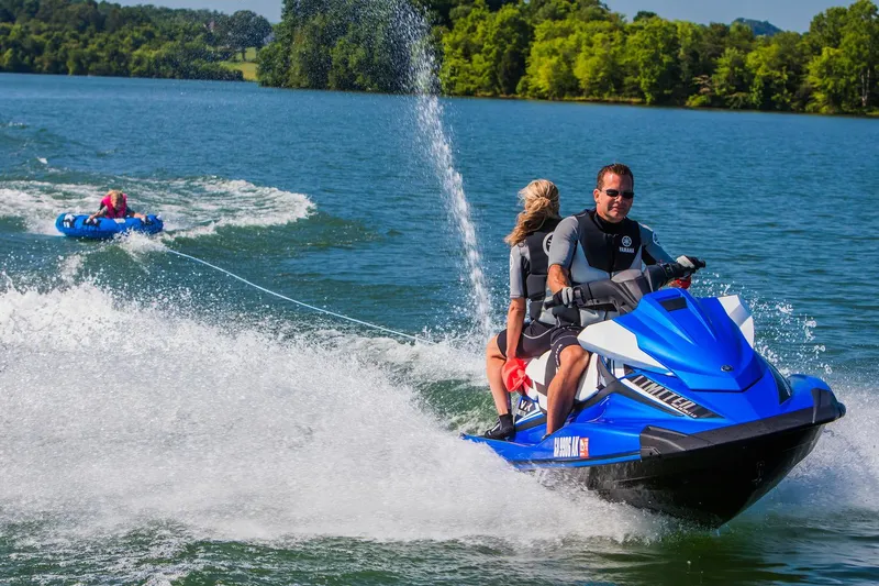 Slide: The Image of Manufacturer Provided Image: 2017 Yamaha WaveRunner VX Limited towing a tube on a scenic lake. - 15