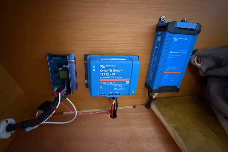 Slide: The Image of Electrical setup on a 2015 Jeanneau Sun Odyssey 349 yacht with Victron Energy chargers. - 35