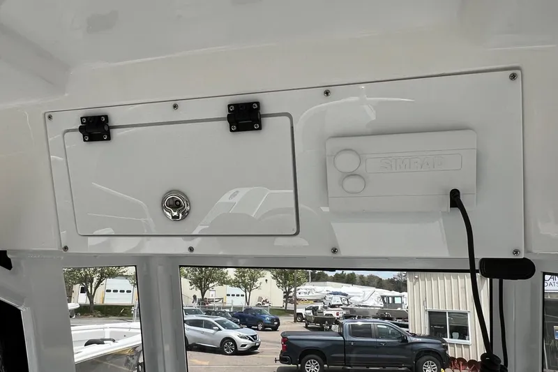 Slide: The Image of Interior view of 2026 Sea Pro 245FLX Sandbar boat with Simrad electronics. - 20