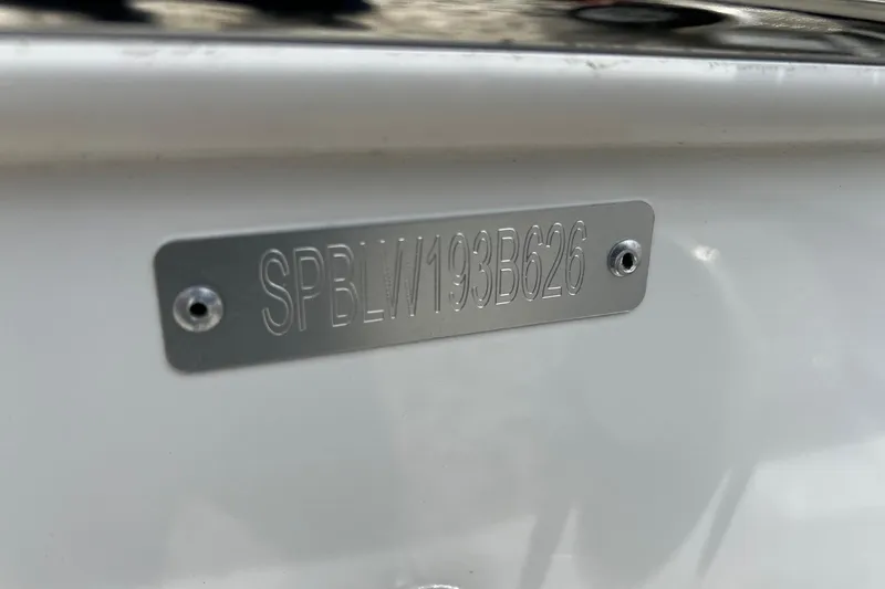 Slide: The Image of 2026 Sea Pro 245FLX Sandbar boat identification plate with serial number. - 33