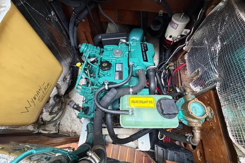 Slide: The Image of Engine compartment of a 1982 Sabre 34 sailboat with Volvo Penta engine. - 31
