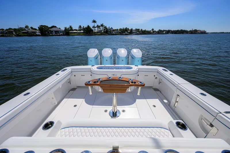 Slide: The Image of 2025 Valhalla Boatworks V-41 with quad engines on open water. - 24