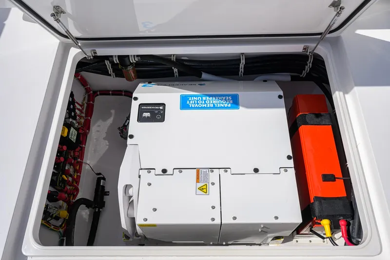 Slide: The Image of 2025 Valhalla Boatworks V-41 engine compartment showcasing advanced electrical systems. - 35