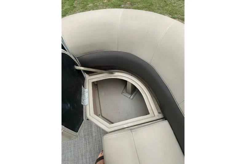 Slide: The Image of Open storage compartment in 2021 Bentley Pontoons 240 CRUISE boat seat. - 21