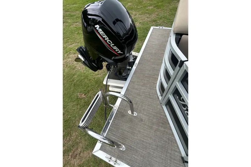 Slide: The Image of 2021 Bentley Pontoons 240 CRUISE with Mercury outboard motor and boarding ladder. - 23