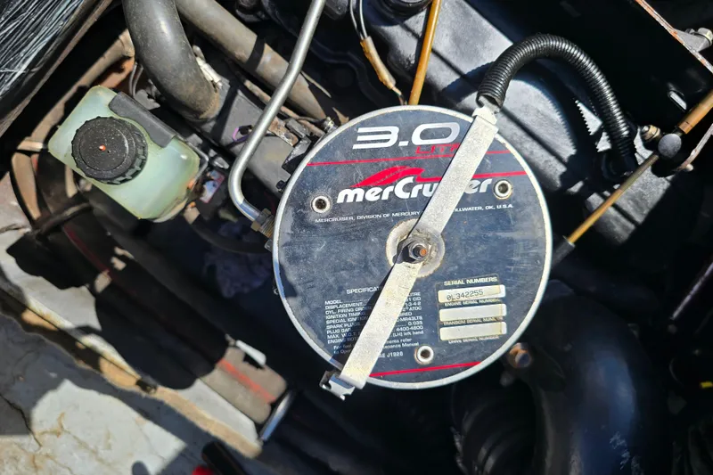 Slide: The Image of Engine compartment of a 1999 Bayliner 1850 Capri SS with MerCruiser 3.0 liter engine. - 22