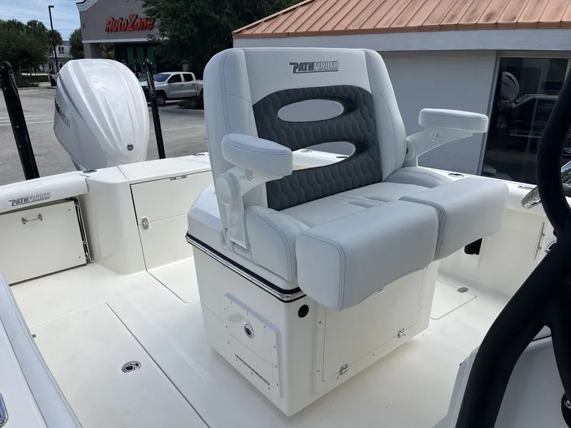 Slide: The Image of Pathfinder 2400 Open 2026 boat with luxurious seating area. - 19
