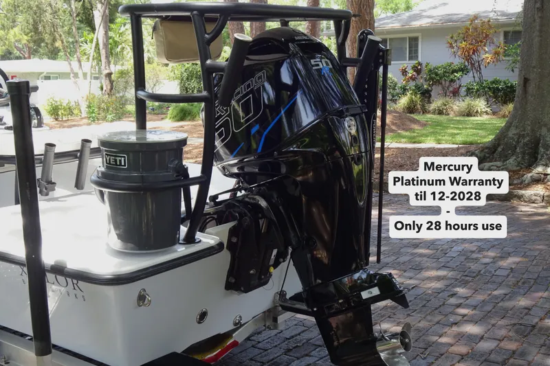 Slide: The Image of 2024 Xplor X18 Delta D18 boat with Mercury engine, warranty until 2028, only 28 hours used. - 2