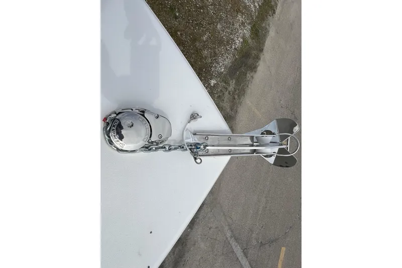 Slide: The Image of Anchor system on 2026 Sea Pro 225FLX Sandbar boat, viewed from above. - 18