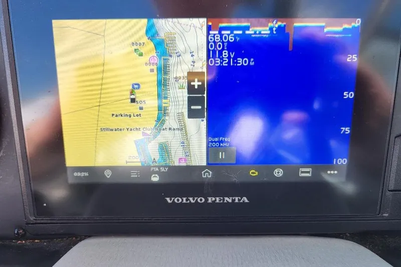Slide: The Image of Volvo Penta marine navigation display on a 2019 Crownline 255 SS SURF boat. - 4